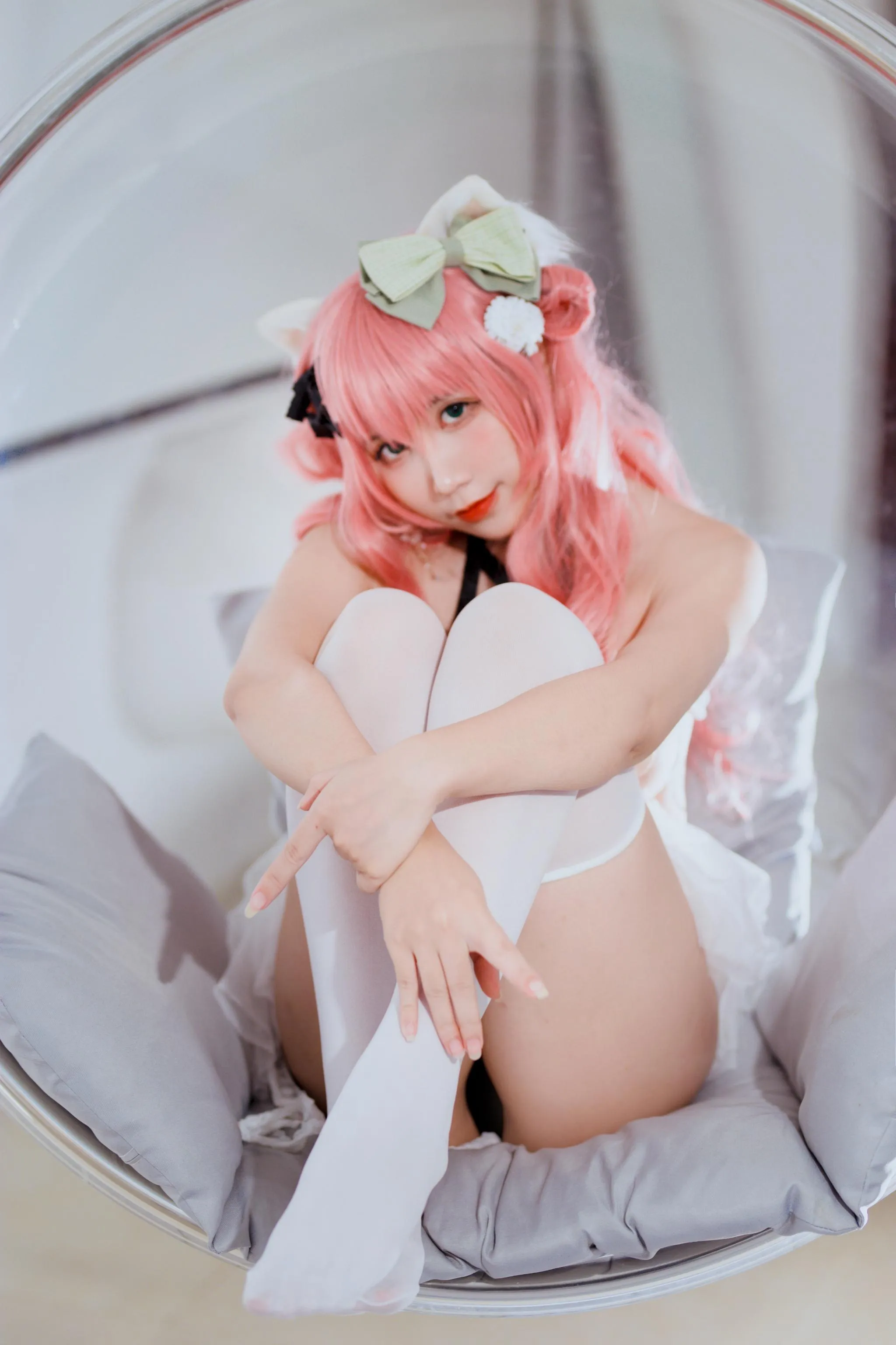 九曲Jean – NO.63 粉发妹妹 正片自拍-正片25p [25P]插图